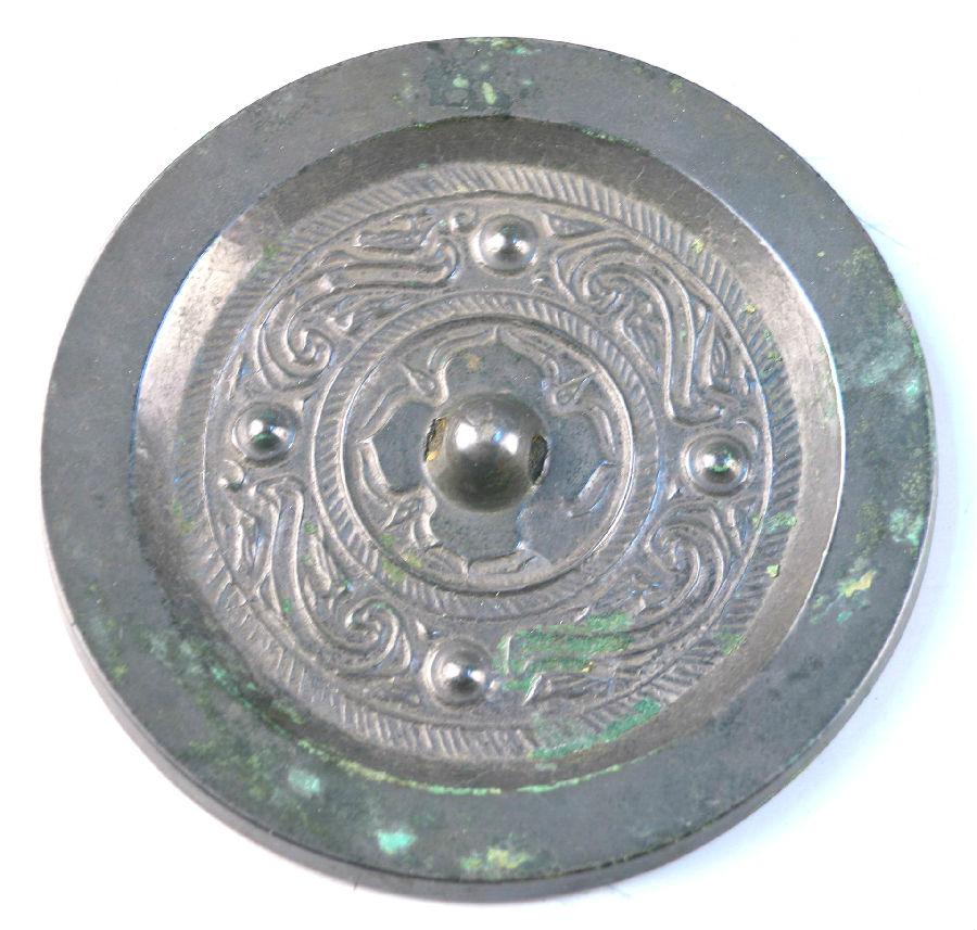 3、汉代,四乳钉四虺纹铜镜(艺17543).jpg