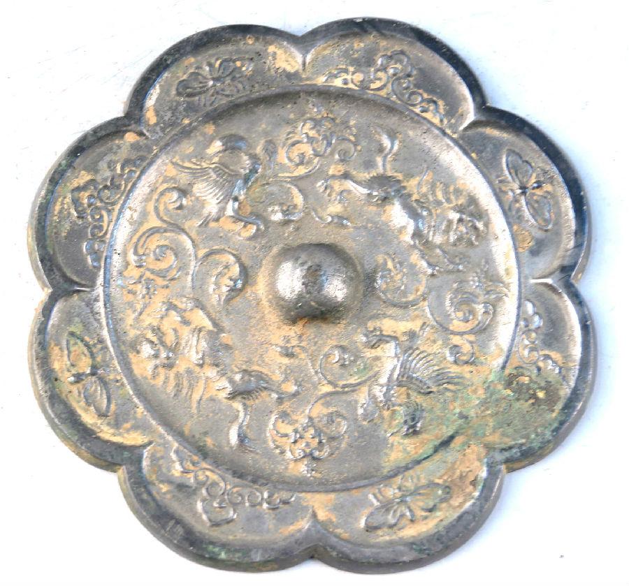 8、唐代,双兽双鸾花枝铜镜(艺17574).jpg